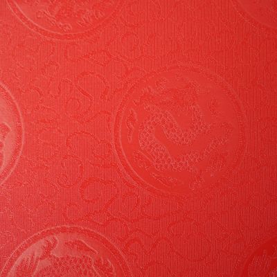 PVC coated Paper for bookbinding and packaging box with Red lantern pattern
