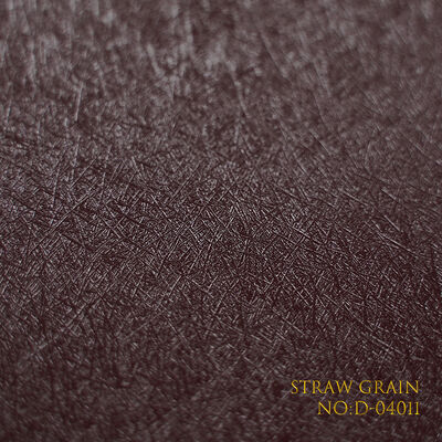 Couleur de chocolat à motifs de paille 220 grammes papier revêtu en PVC en série mono-couleur à poids, couleur et texture personnalisables