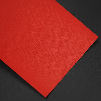 RED PVC Coated Paper Factory Direct Solid Color Binding Paper - Eco-Friendly Embossed Texture for Luxury Packaging MOQ 1000m